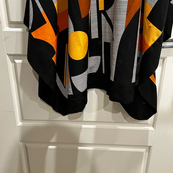 Karl Lagerfeld Asymmetrical Dress in Orange and Black - Picture 9 of 16